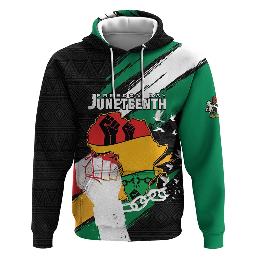 Personalised Nigeria Juneteenth Hoodie Africa Map - Happy Freedom Day LT15