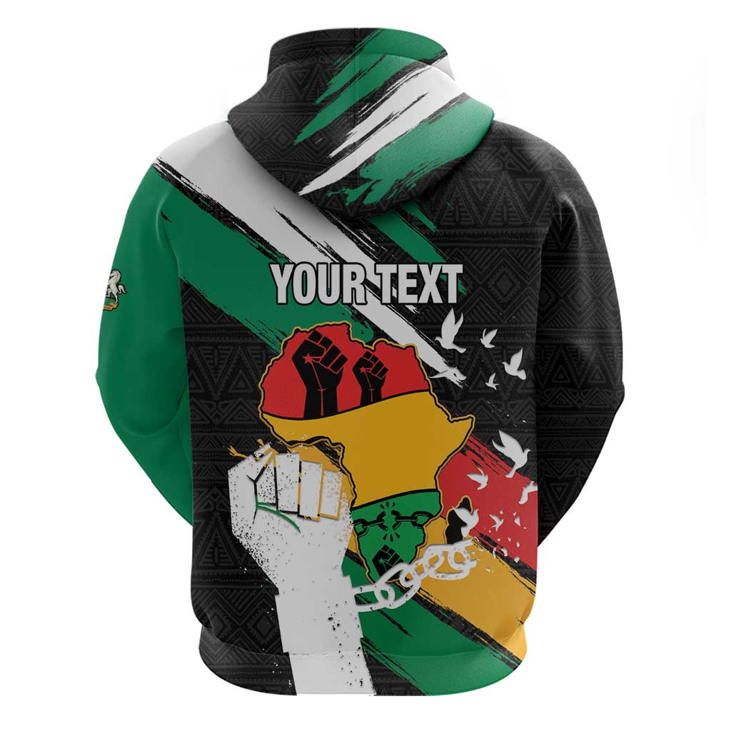 Personalised Nigeria Juneteenth Hoodie Africa Map - Happy Freedom Day LT15