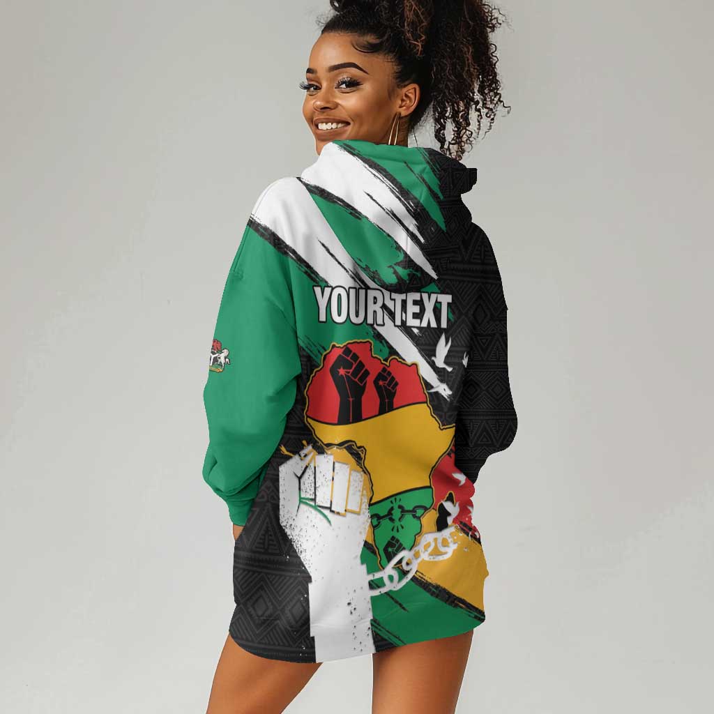 Personalised Afro Nigeria Juneteenth Hoodie Dress Freedom Day LT15