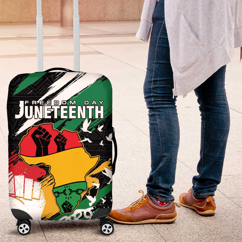 Nigeria Juneteenth Luggage Cover Africa Map - Happy Freedom Day LT15