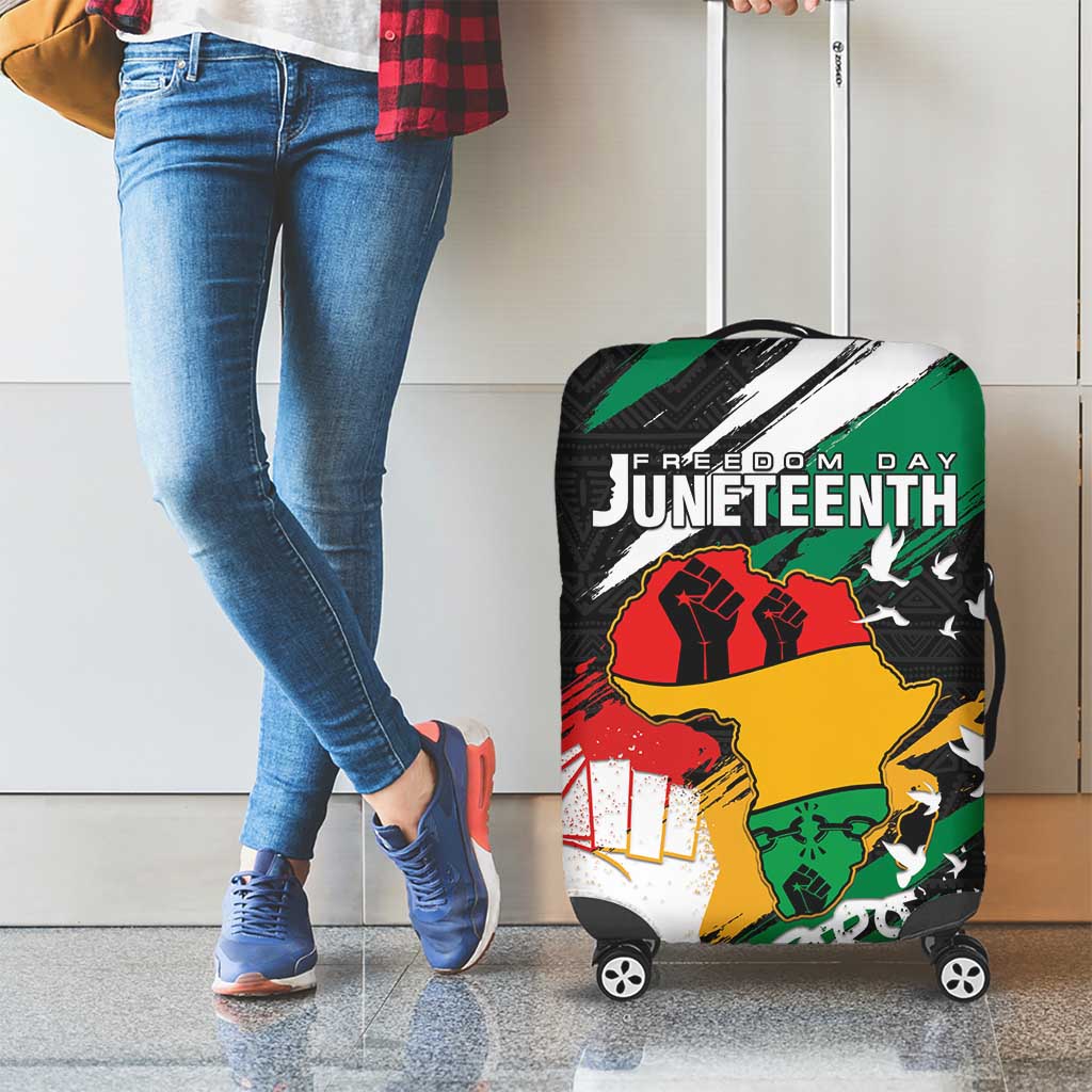 Nigeria Juneteenth Luggage Cover Africa Map - Happy Freedom Day LT15