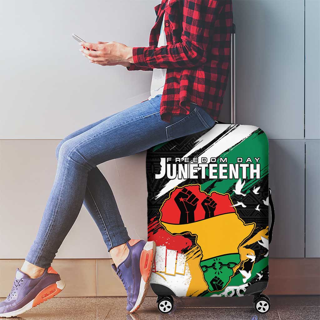 Nigeria Juneteenth Luggage Cover Africa Map - Happy Freedom Day LT15