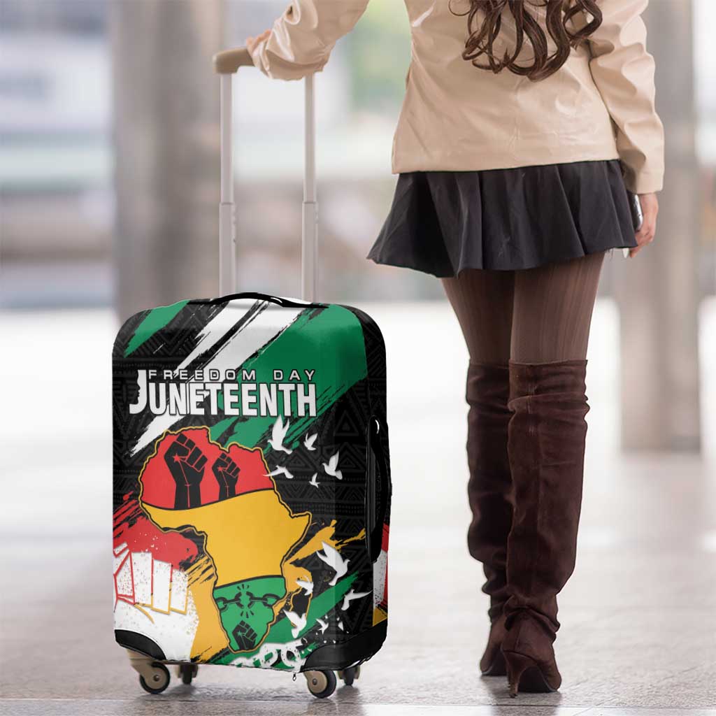Nigeria Juneteenth Luggage Cover Africa Map - Happy Freedom Day LT15