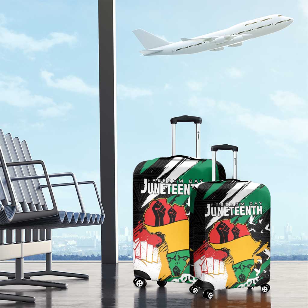 Nigeria Juneteenth Luggage Cover Africa Map - Happy Freedom Day LT15