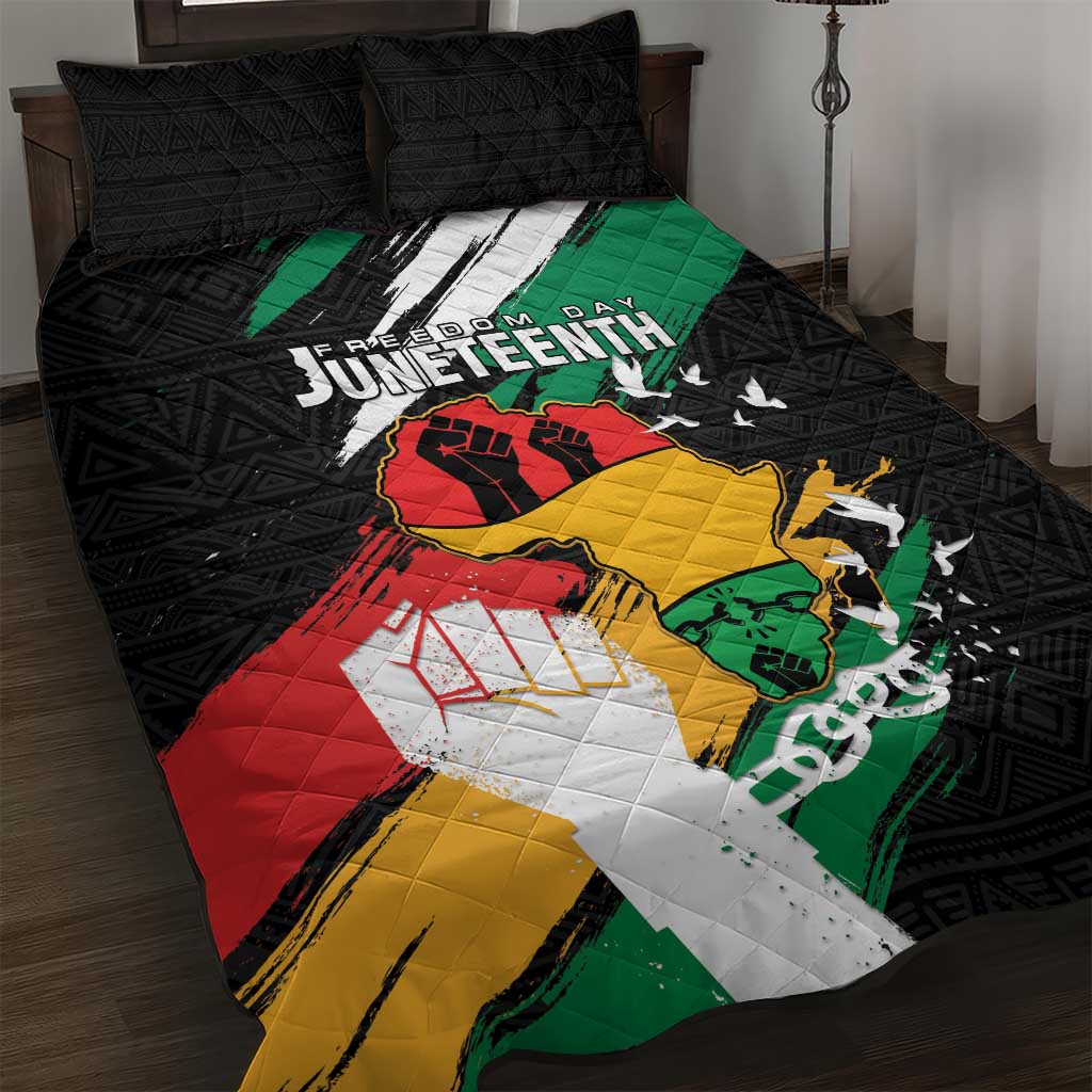 Afro Nigeria Juneteenth Quilt Bed Set Freedom Day LT15