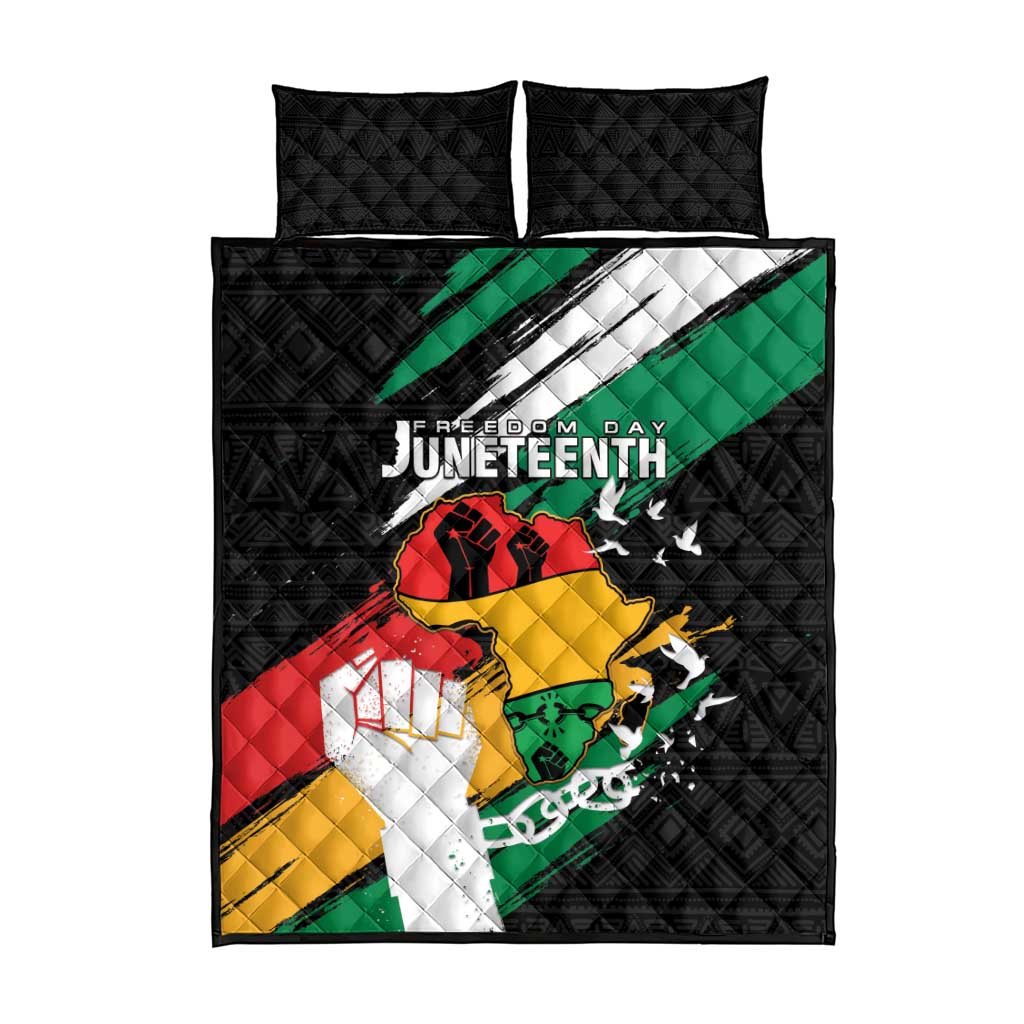 Afro Nigeria Juneteenth Quilt Bed Set Freedom Day LT15