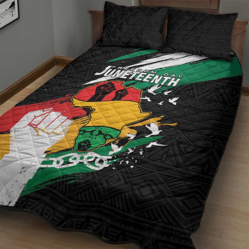Afro Nigeria Juneteenth Quilt Bed Set Freedom Day LT15