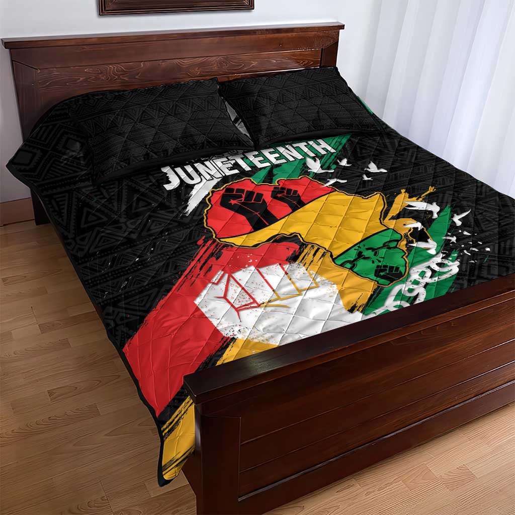 Afro Nigeria Juneteenth Quilt Bed Set Freedom Day LT15