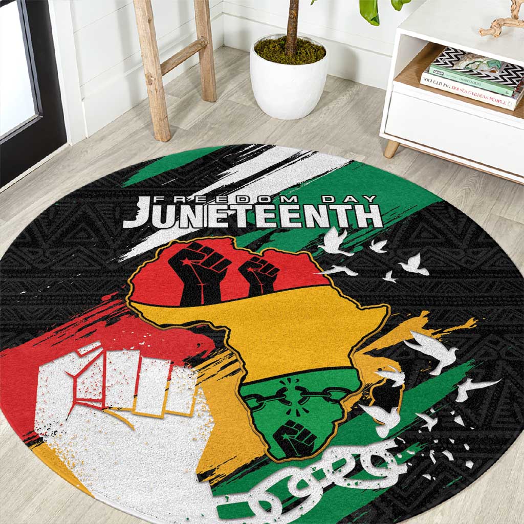 Afro Nigeria Juneteenth Round Carpet Freedom Day LT15