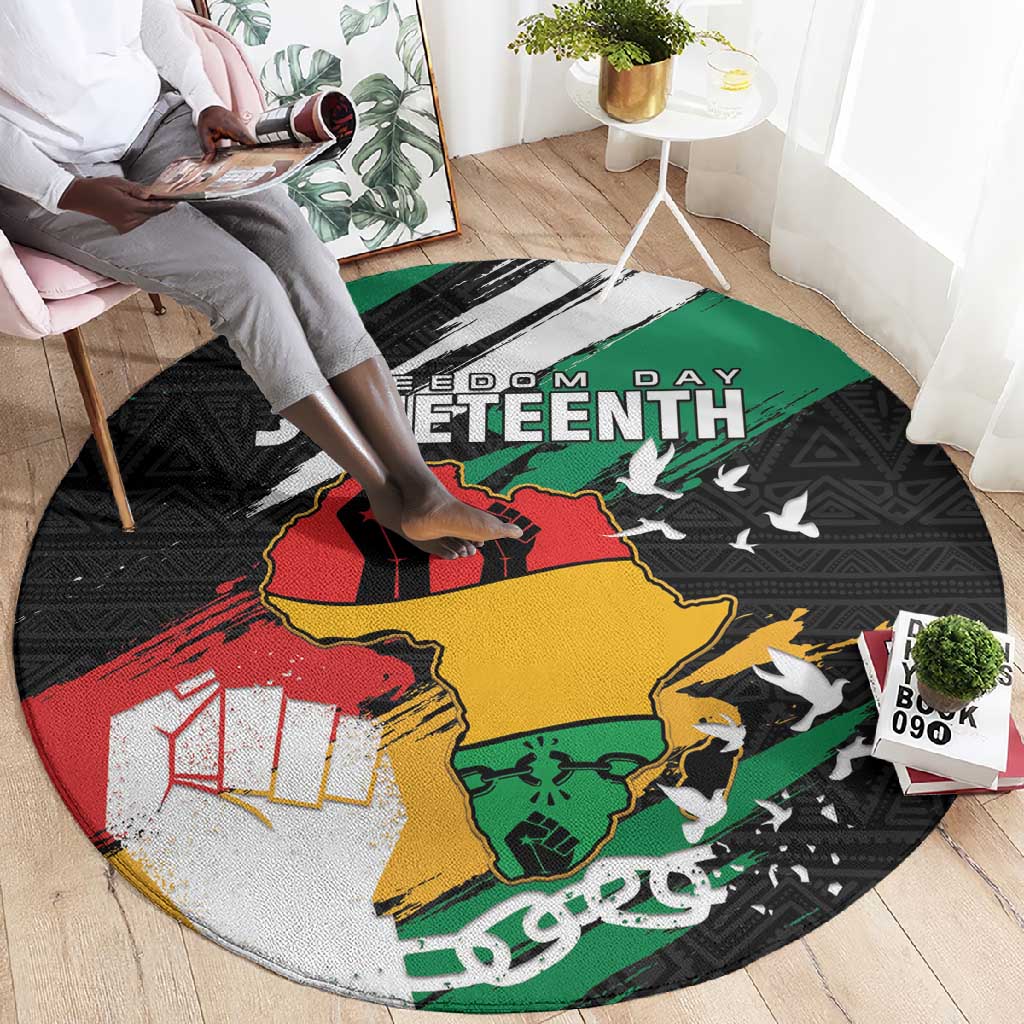 Afro Nigeria Juneteenth Round Carpet Freedom Day LT15