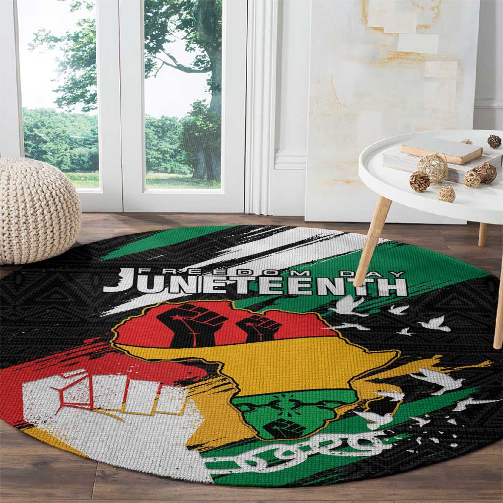 Afro Nigeria Juneteenth Round Carpet Freedom Day LT15