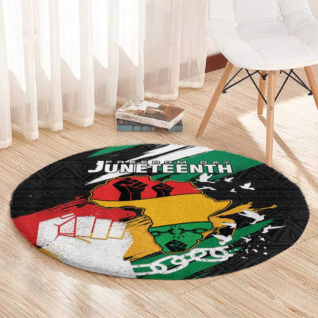 Afro Nigeria Juneteenth Round Carpet Freedom Day LT15
