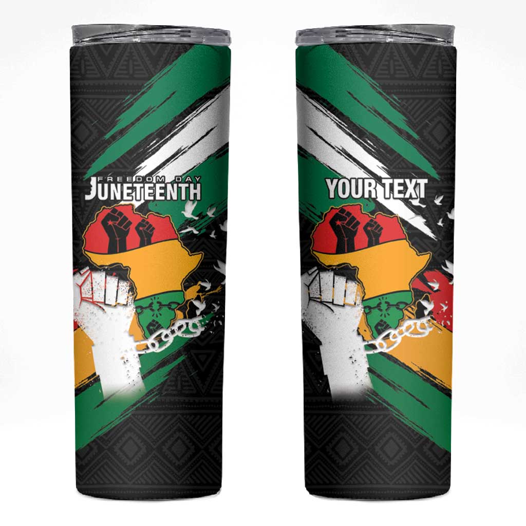 Personalised Afro Nigeria Juneteenth Skinny Tumbler Freedom Day LT15
