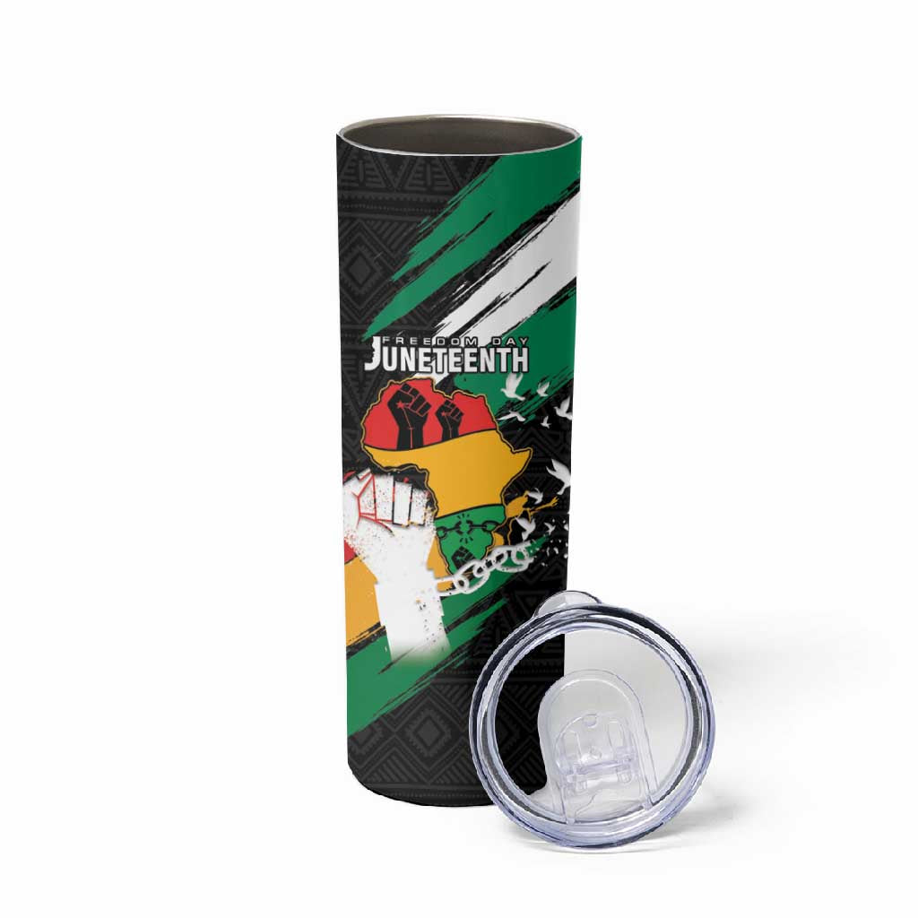 Personalised Afro Nigeria Juneteenth Skinny Tumbler Freedom Day LT15