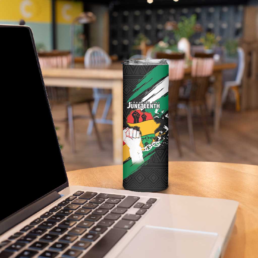 Personalised Afro Nigeria Juneteenth Skinny Tumbler Freedom Day LT15