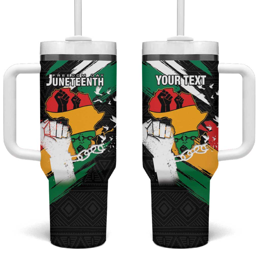 Personalised Afro Nigeria Juneteenth Tumbler With Handle Freedom Day LT15