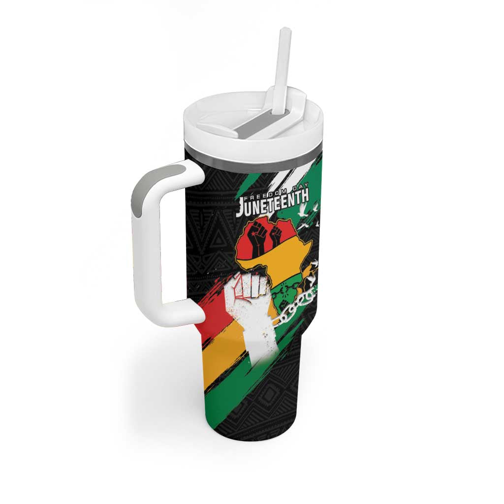 Personalised Afro Nigeria Juneteenth Tumbler With Handle Freedom Day LT15