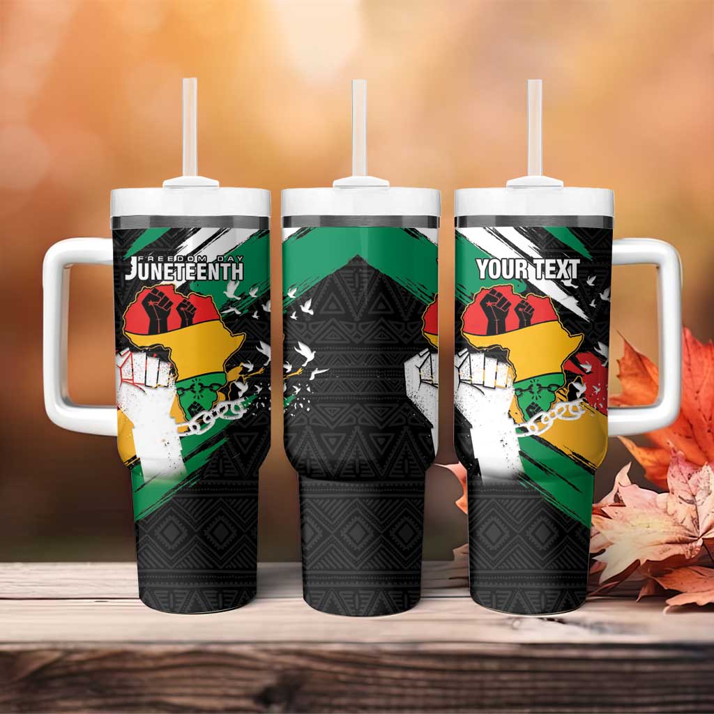 Personalised Afro Nigeria Juneteenth Tumbler With Handle Freedom Day LT15