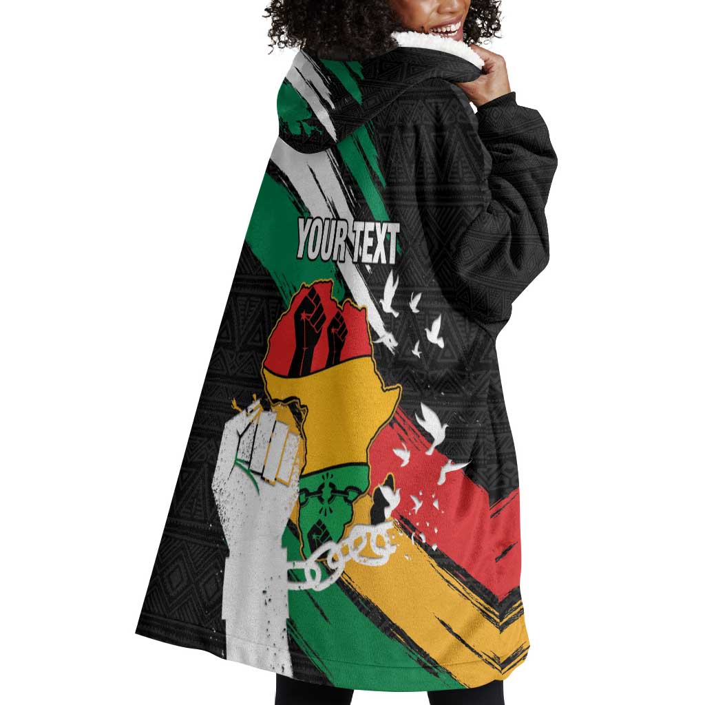 Personalised Afro Nigeria Juneteenth Wearable Blanket Hoodie Freedom Day LT15