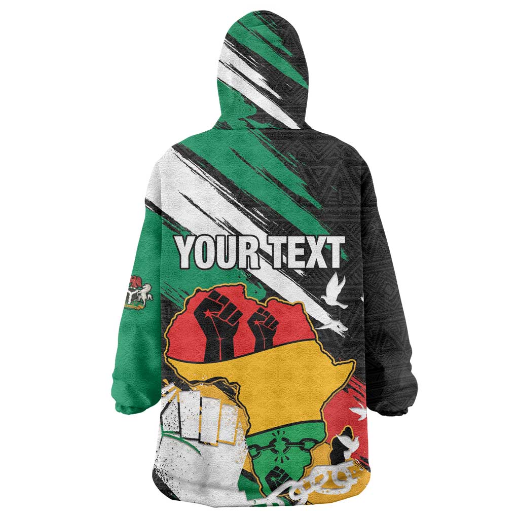 Personalised Afro Nigeria Juneteenth Wearable Blanket Hoodie Freedom Day LT15