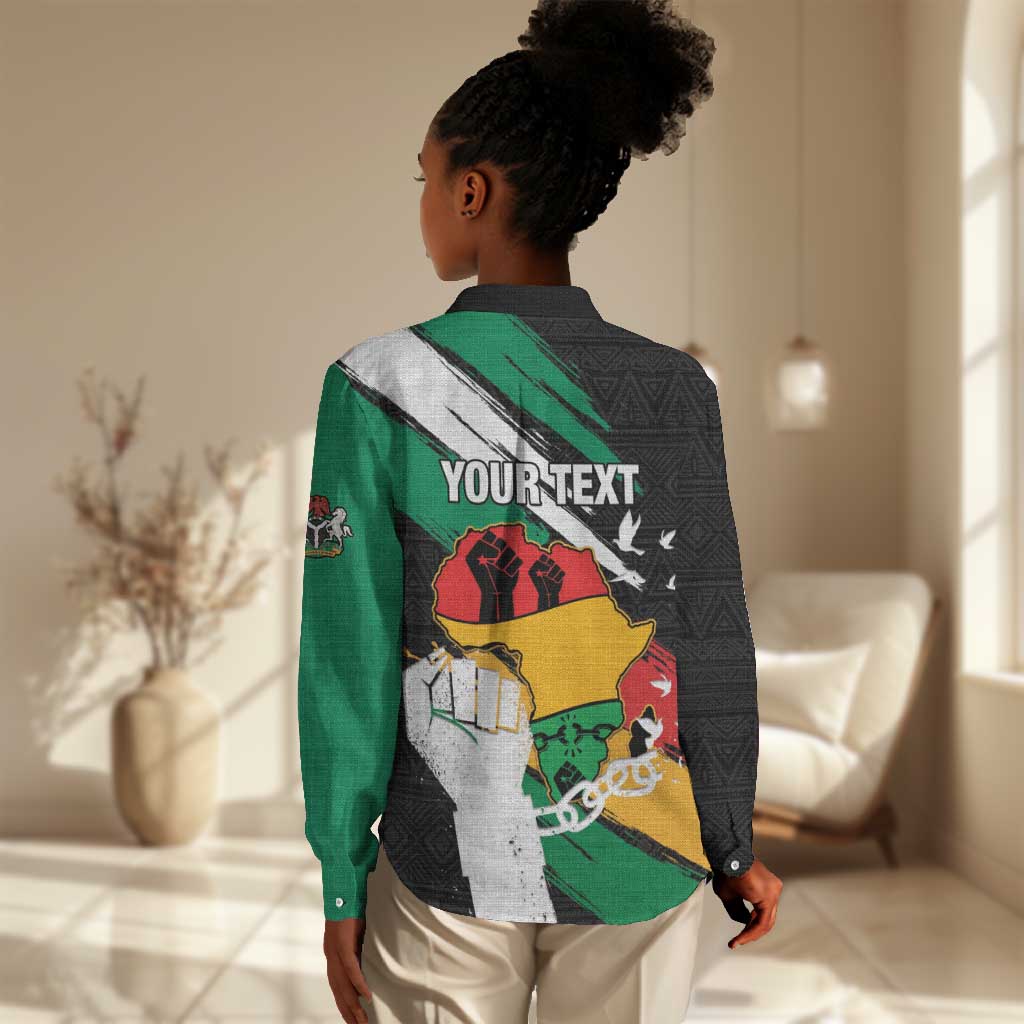 Personalised Afro Nigeria Juneteenth Women Casual Shirt Freedom Day LT15