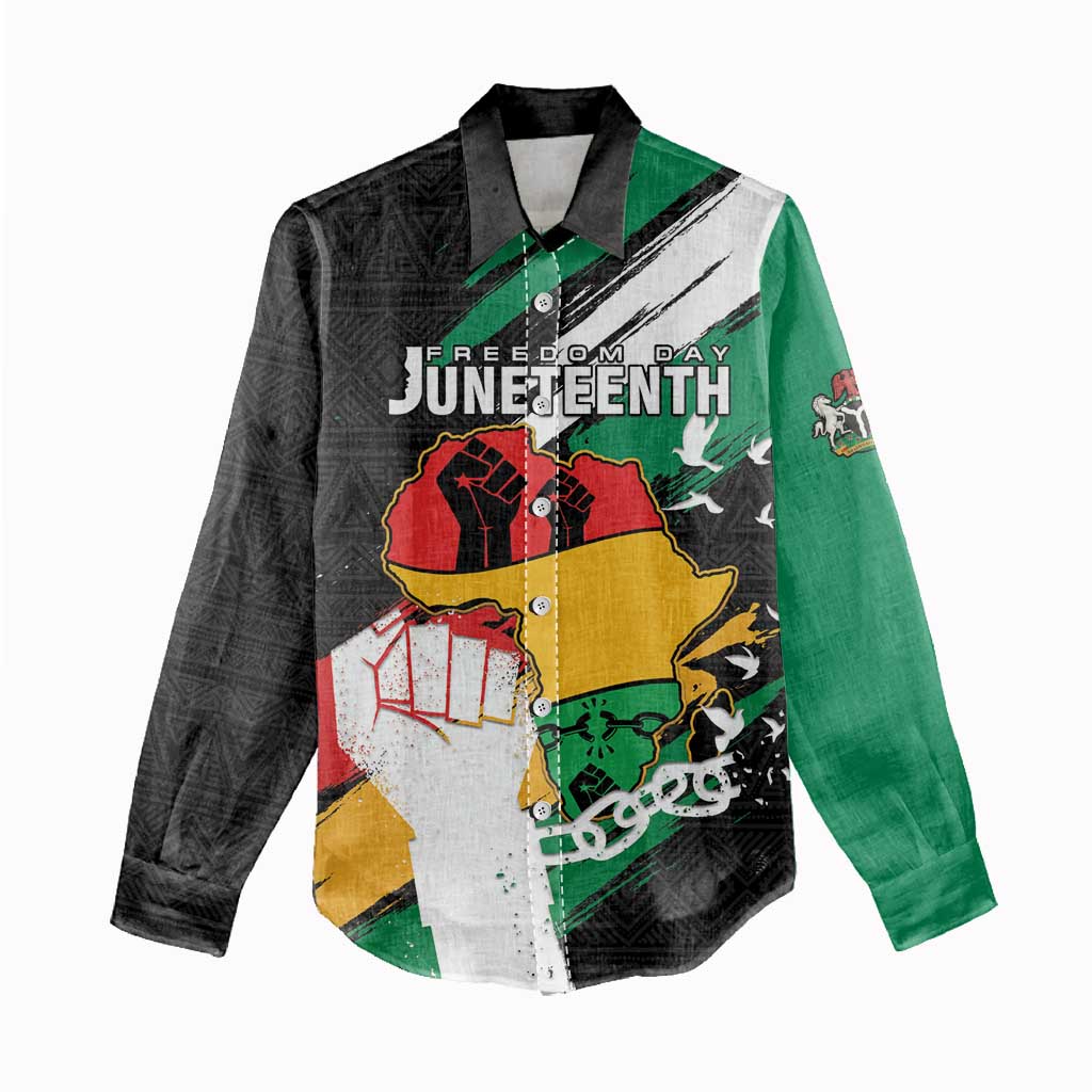 Personalised Afro Nigeria Juneteenth Women Casual Shirt Freedom Day LT15