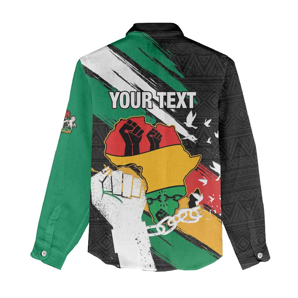 Personalised Afro Nigeria Juneteenth Women Casual Shirt Freedom Day LT15