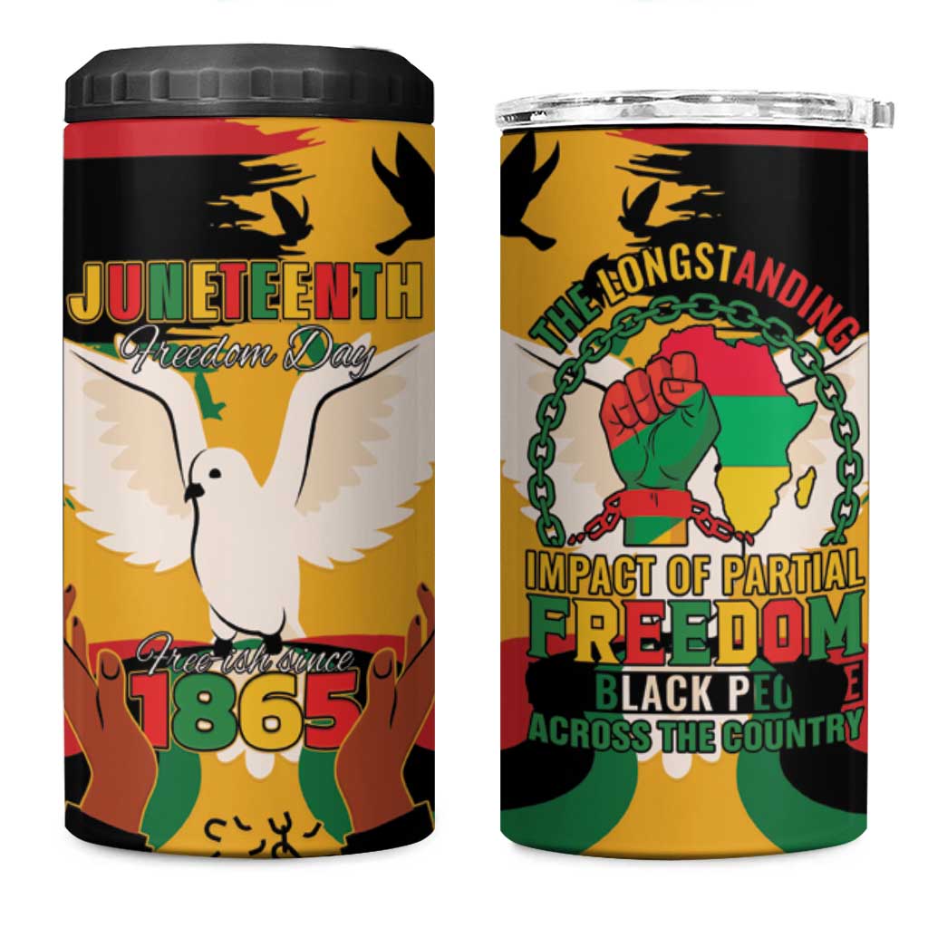 African American Juneteenth 1865 4 in 1 Can Cooler Tumbler Black Freedom LT15