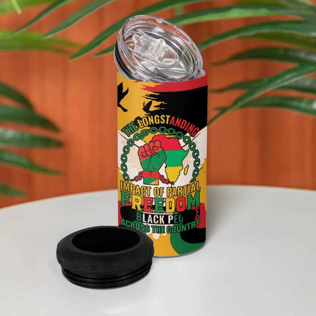 African American Juneteenth 1865 4 in 1 Can Cooler Tumbler Black Freedom LT15