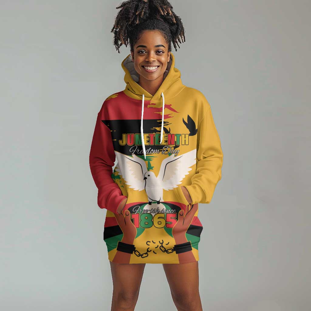 African American Juneteenth 1865 Hoodie Dress Black Freedom LT15