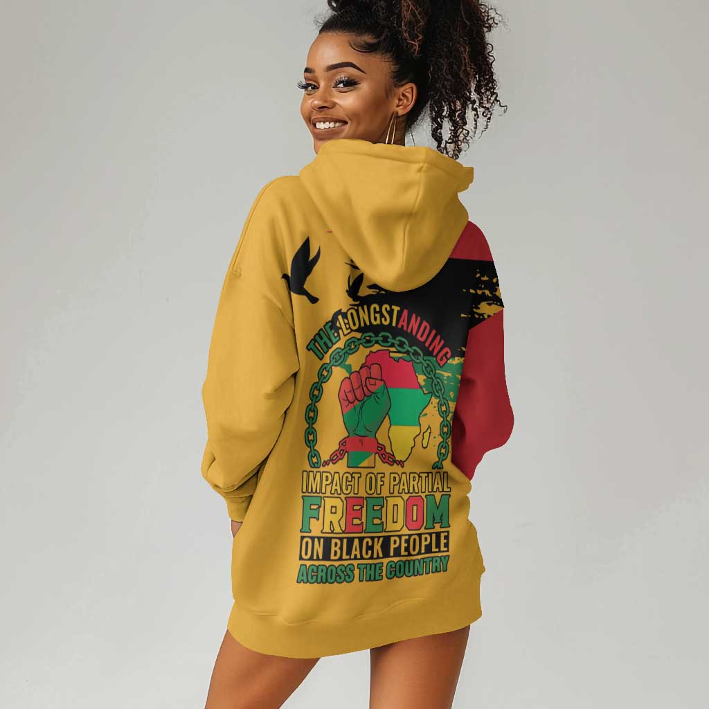 African American Juneteenth 1865 Hoodie Dress Black Freedom LT15