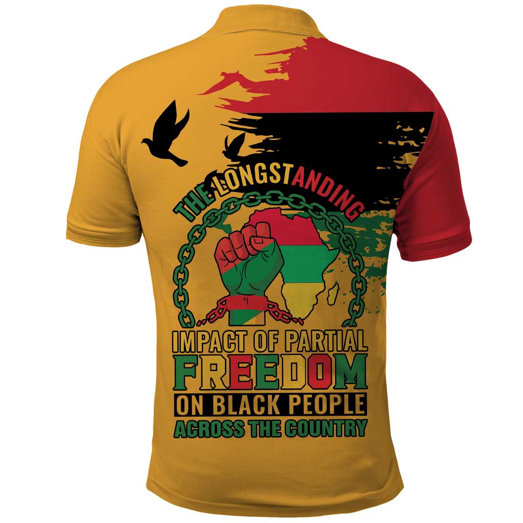 Juneteenth African American Polo Shirt Free-ish Since 1865 LT15