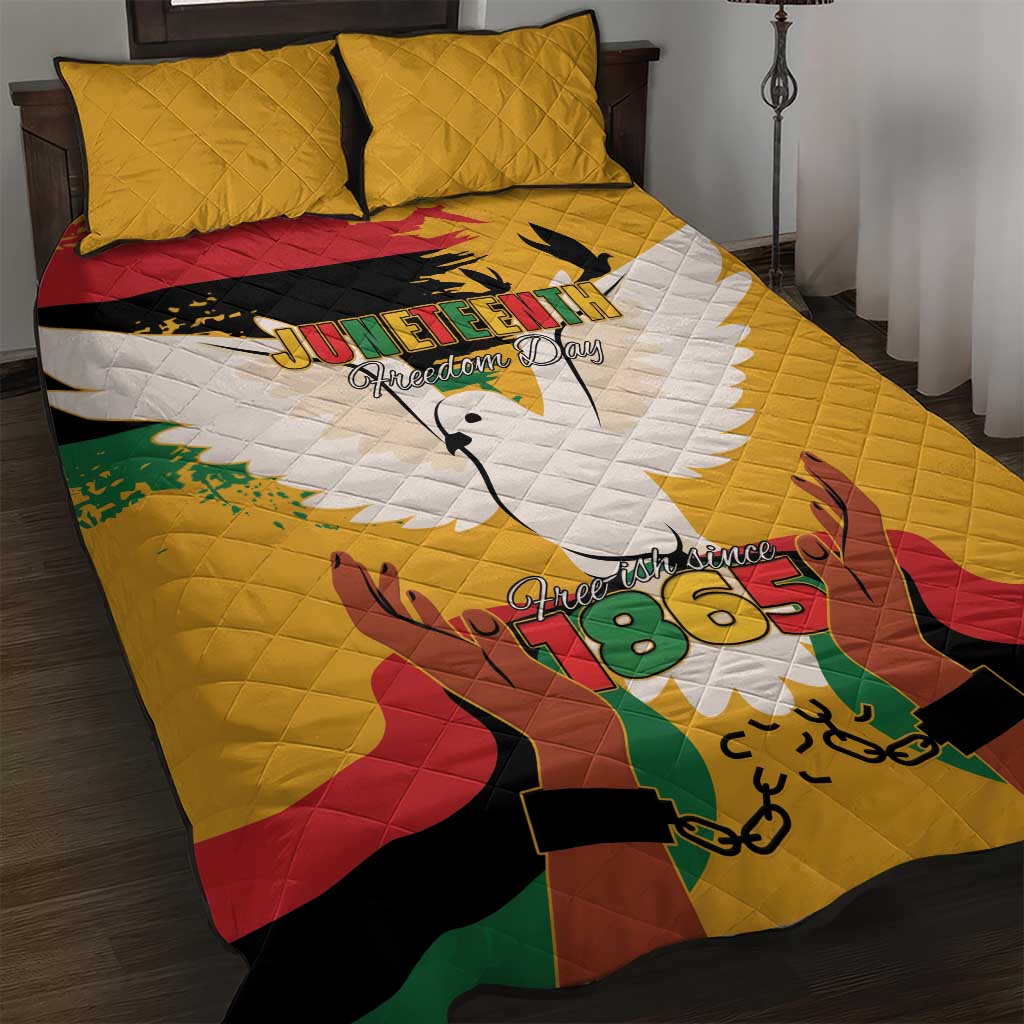 African American Juneteenth 1865 Quilt Bed Set Black Freedom LT15
