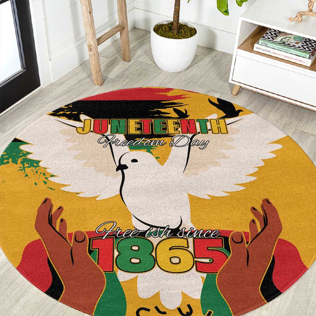 African American Juneteenth 1865 Round Carpet Black Freedom LT15