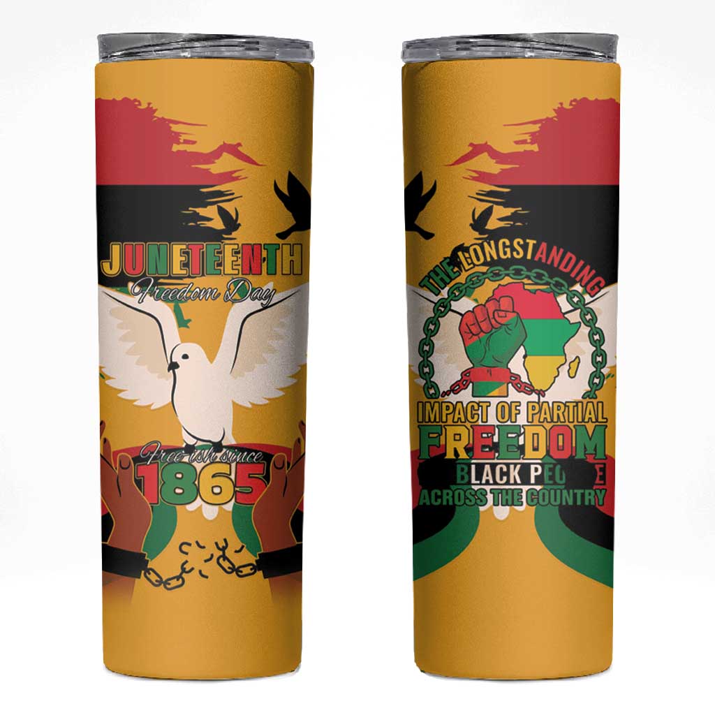 African American Juneteenth 1865 Skinny Tumbler Black Freedom LT15