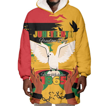 African American Juneteenth 1865 Wearable Blanket Hoodie Black Freedom LT15