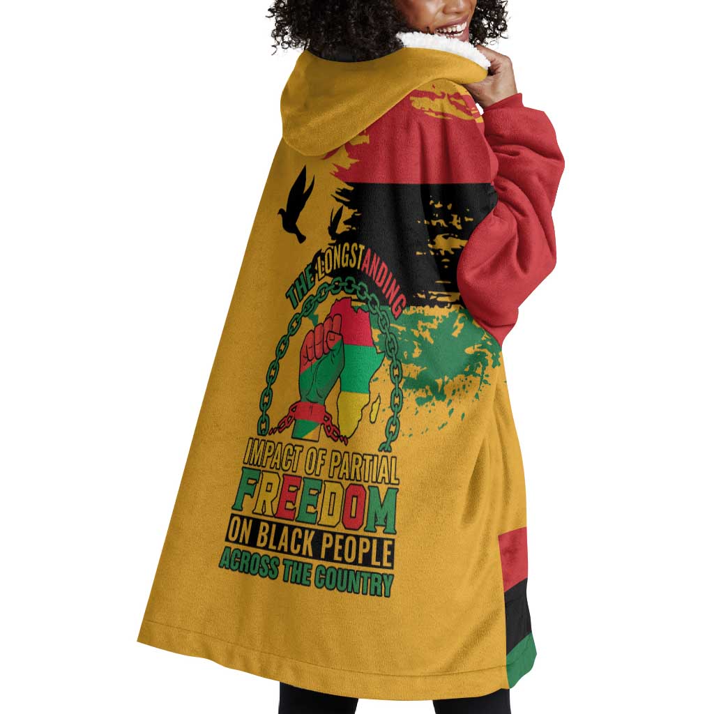 African American Juneteenth 1865 Wearable Blanket Hoodie Black Freedom LT15
