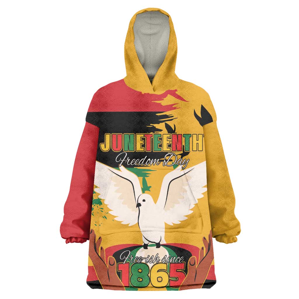African American Juneteenth 1865 Wearable Blanket Hoodie Black Freedom LT15