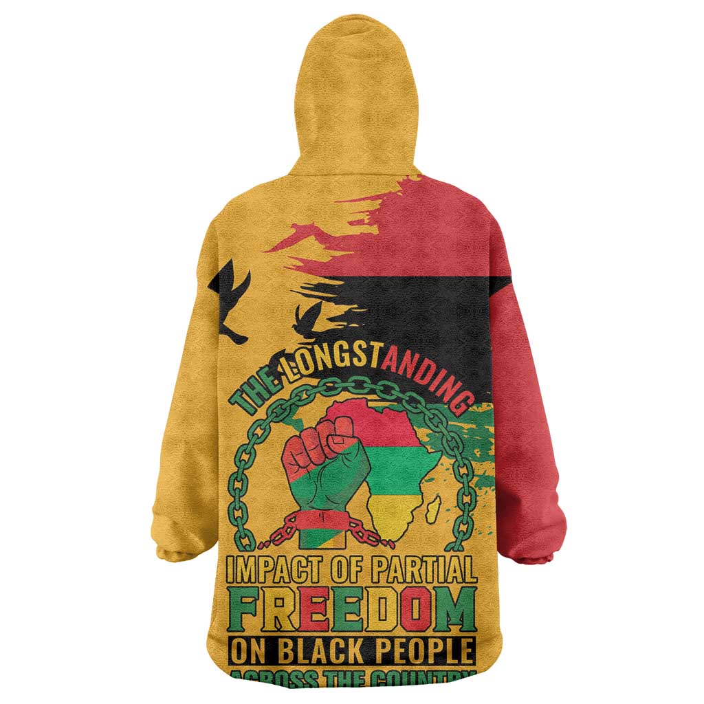 African American Juneteenth 1865 Wearable Blanket Hoodie Black Freedom LT15