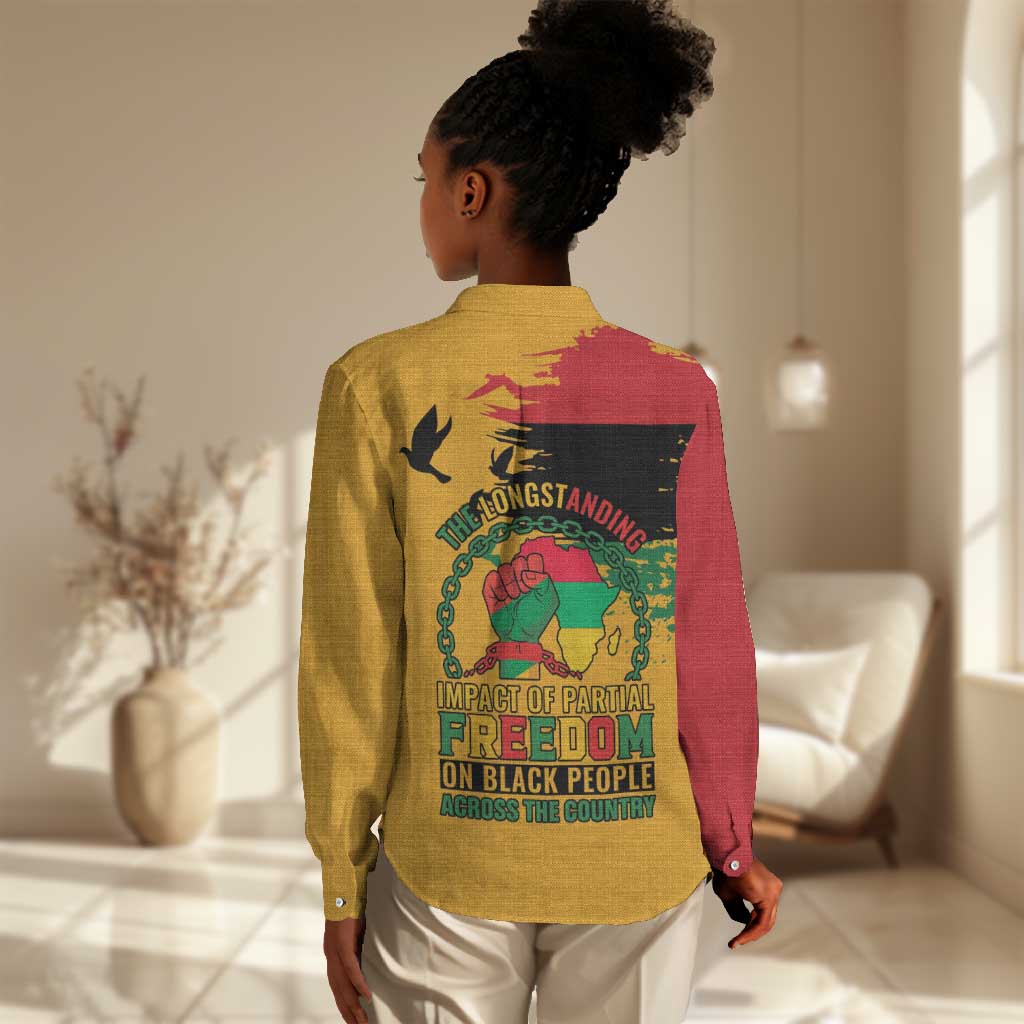 African American Juneteenth 1865 Women Casual Shirt Black Freedom LT15