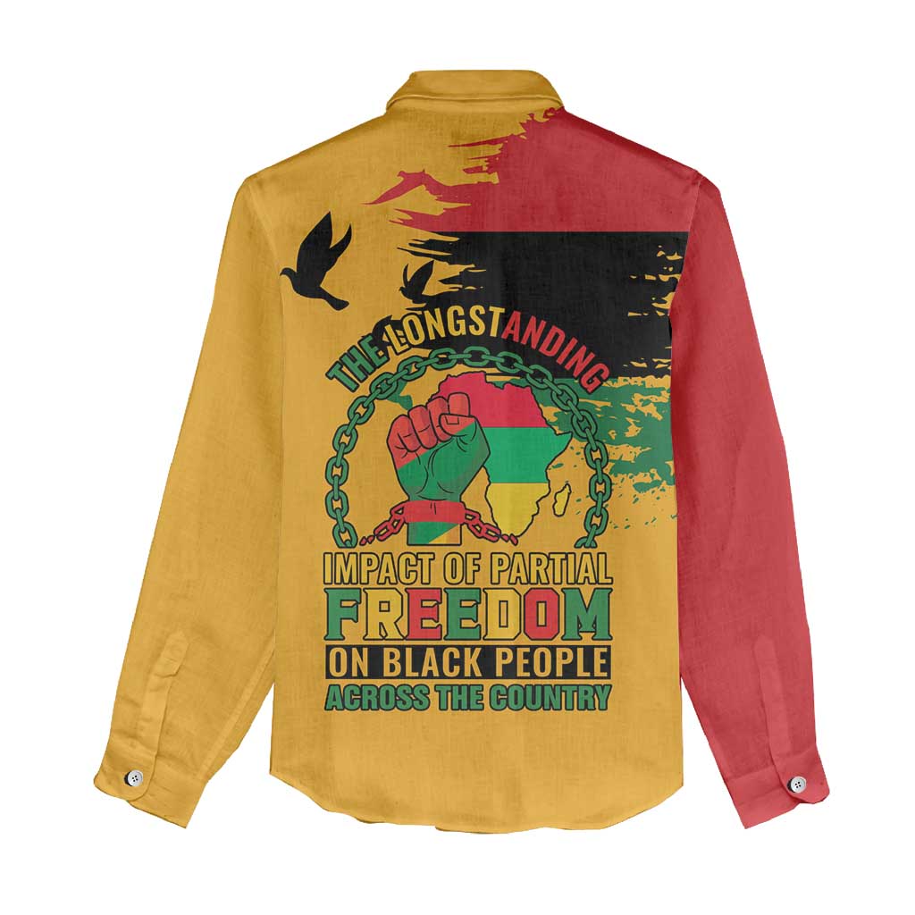 African American Juneteenth 1865 Women Casual Shirt Black Freedom LT15