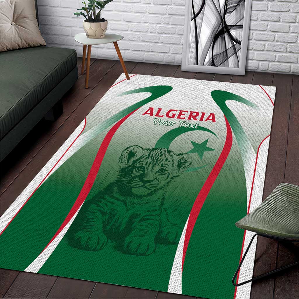 Algeria Rugby Custom Area Rug Go Les Lionceaux LT15