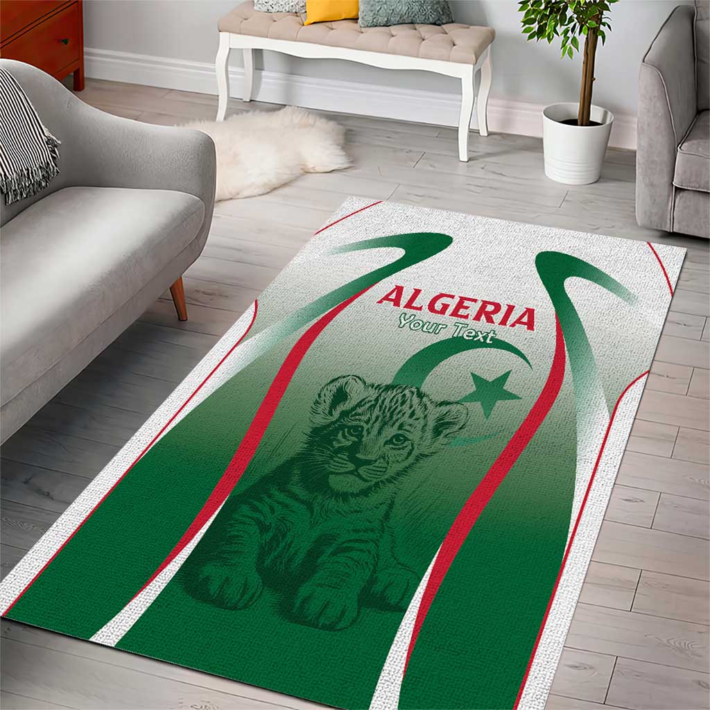 Algeria Rugby Custom Area Rug Go Les Lionceaux LT15
