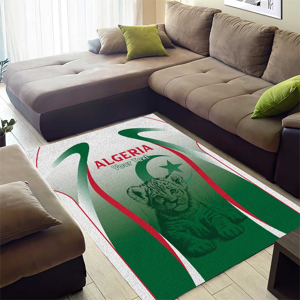 Algeria Rugby Custom Area Rug Go Les Lionceaux LT15