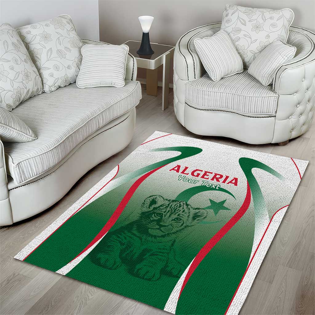 Algeria Rugby Custom Area Rug Go Les Lionceaux LT15