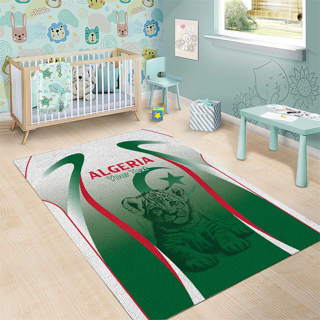 Algeria Rugby Custom Area Rug Go Les Lionceaux LT15