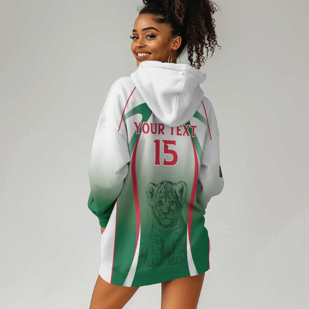 Algeria Rugby Custom Hoodie Dress Go Les Lionceaux LT15