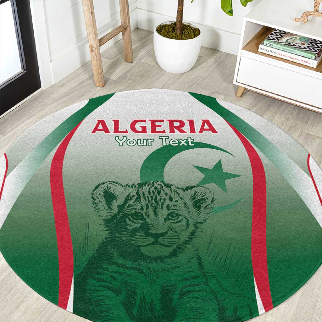 Algeria Rugby Custom Round Carpet Go Les Lionceaux LT15