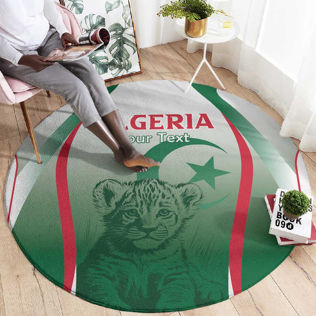 Algeria Rugby Custom Round Carpet Go Les Lionceaux LT15