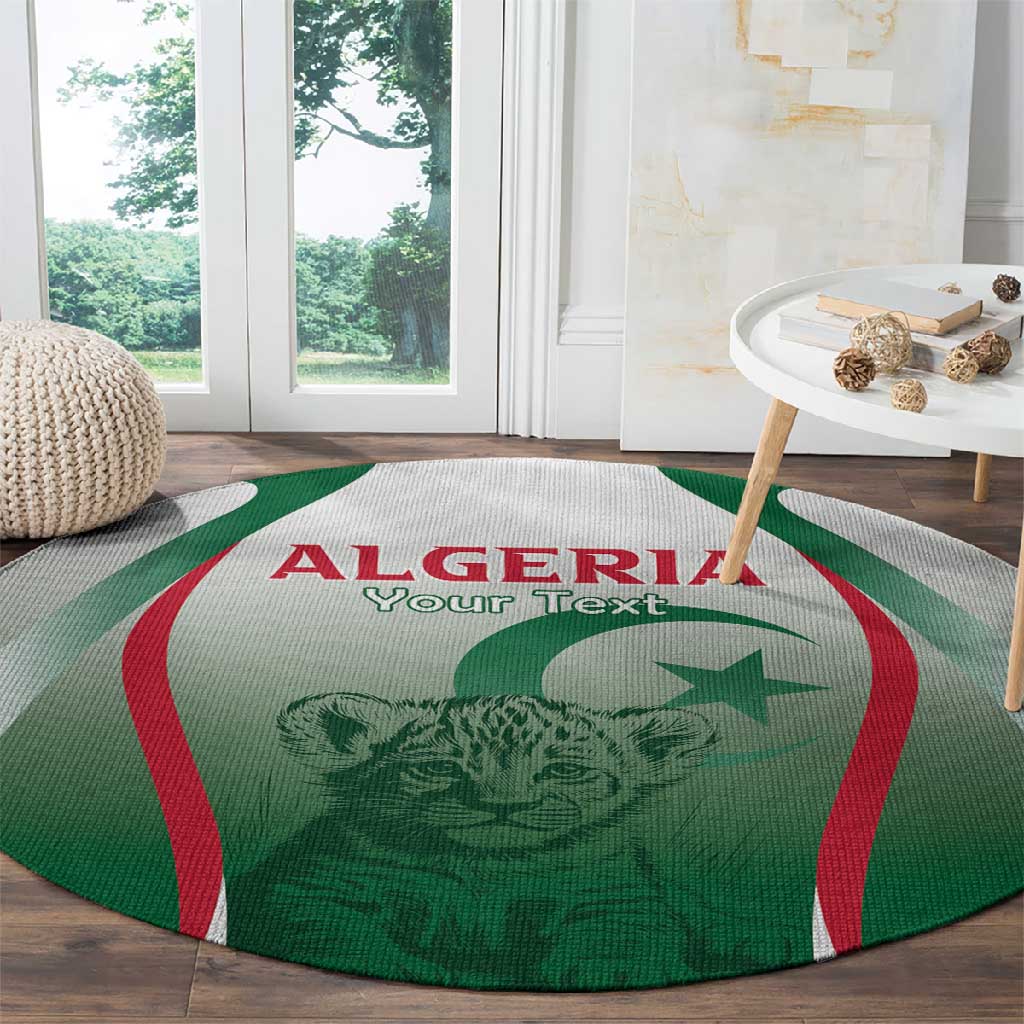 Algeria Rugby Custom Round Carpet Go Les Lionceaux LT15